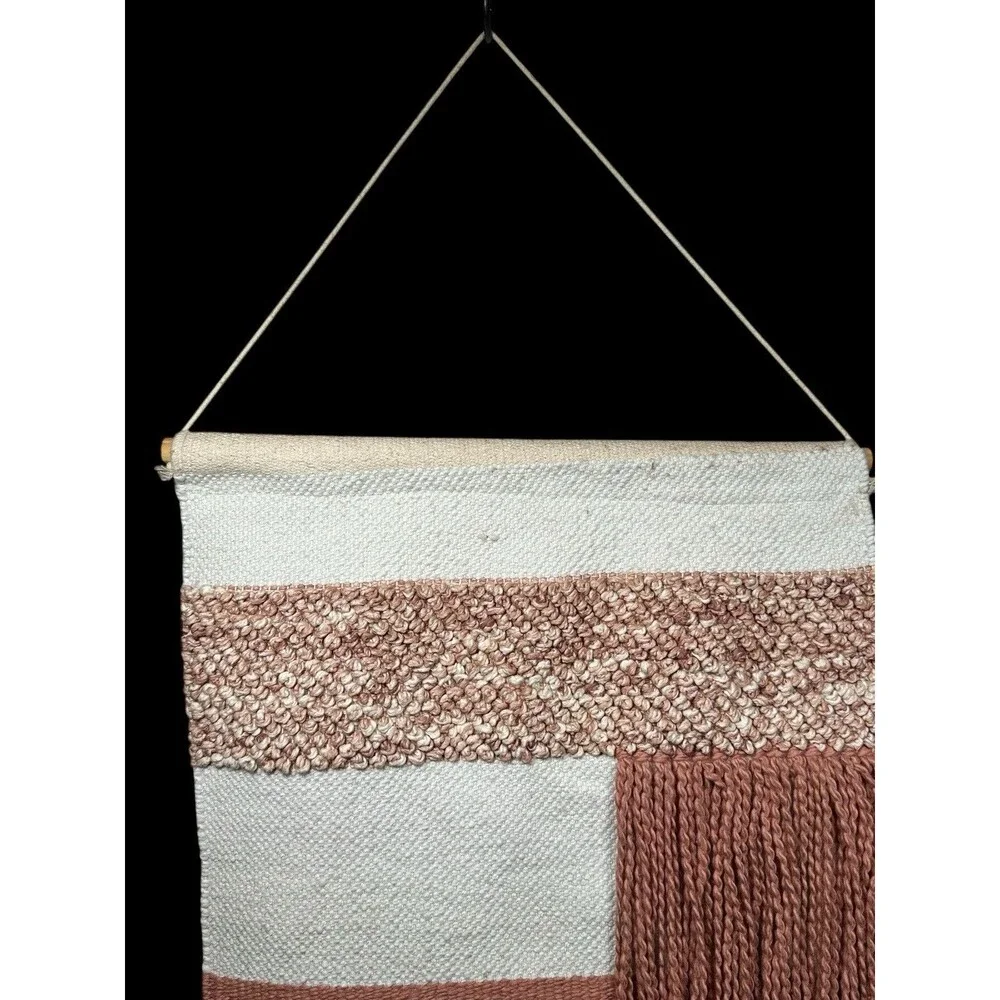 Boho Woven Macrame Tapestry 19x48” (total hanging length)  Modern Minimalist Art